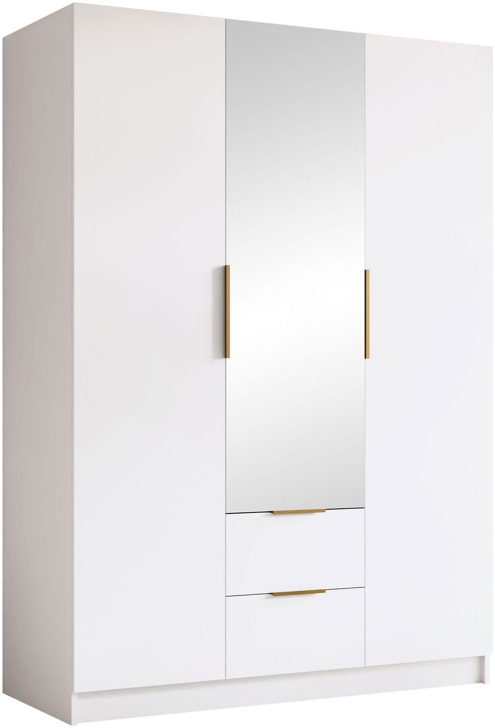 Kleiderschrank Conate II (Farbe: Weiß / Weiß + Gold) Bild 1