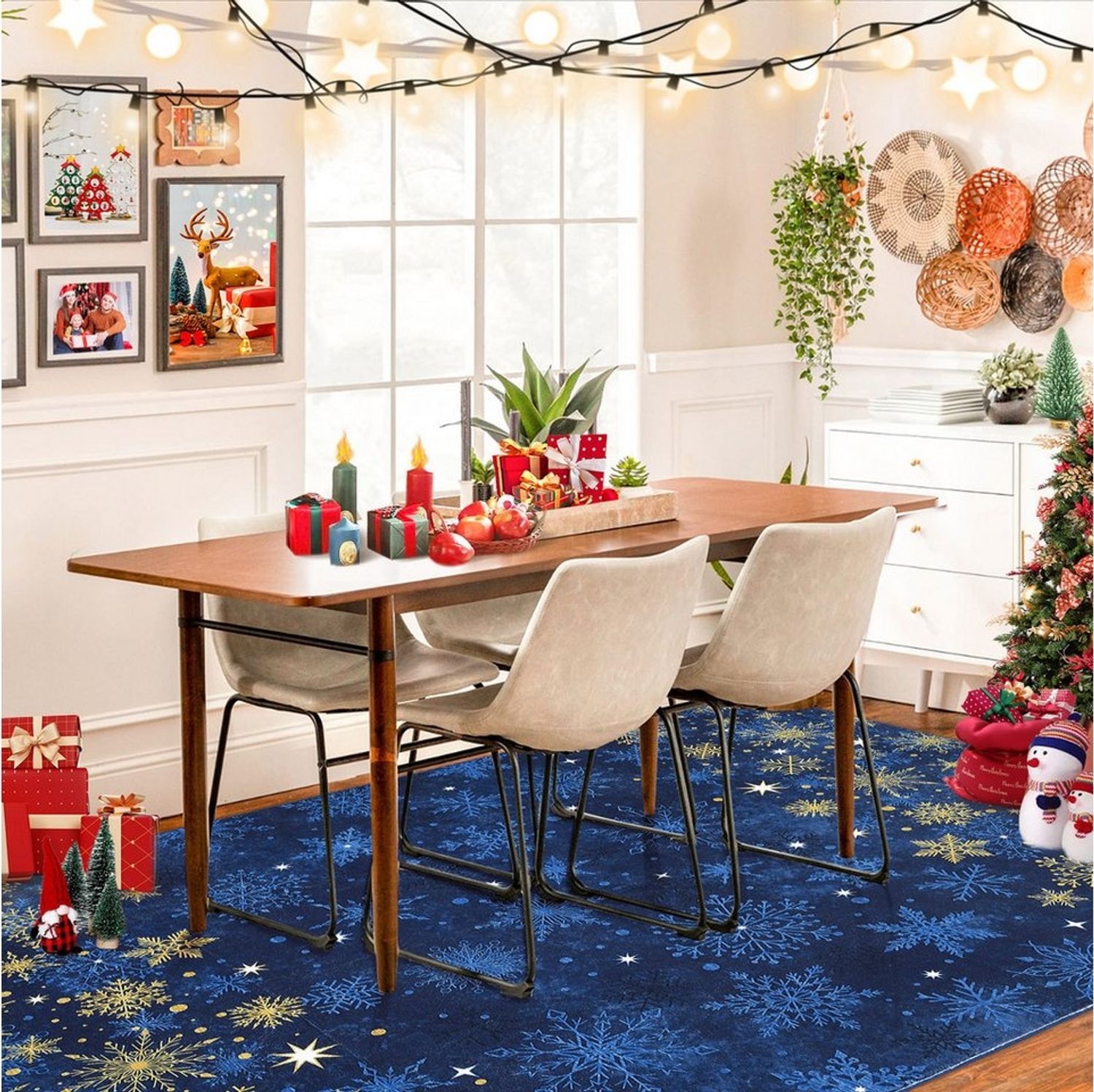 GarveeMore Teppich Weihnachten Waschbar Weihnachtsparty Innen Decor Kurzflor Rug Bild 1