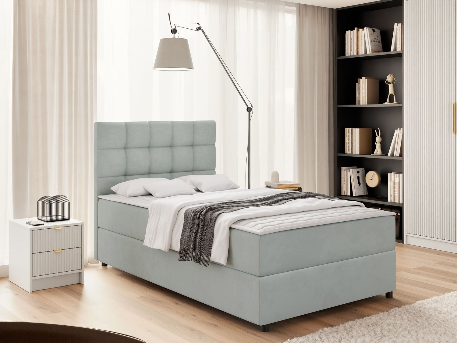 Boxspringbett Lomoxo (Farbe: Manila 14, Größe: 120 x 200) Bild 1