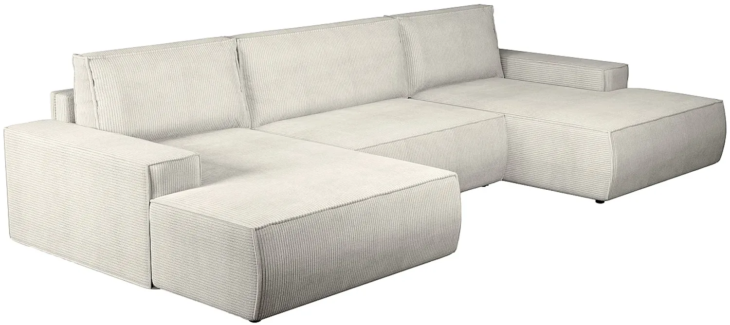 Vente-unique - AMELIA Sofa SamtStoff Braun - B 167 cm x H 85 cm x L 358 cm Bild 1