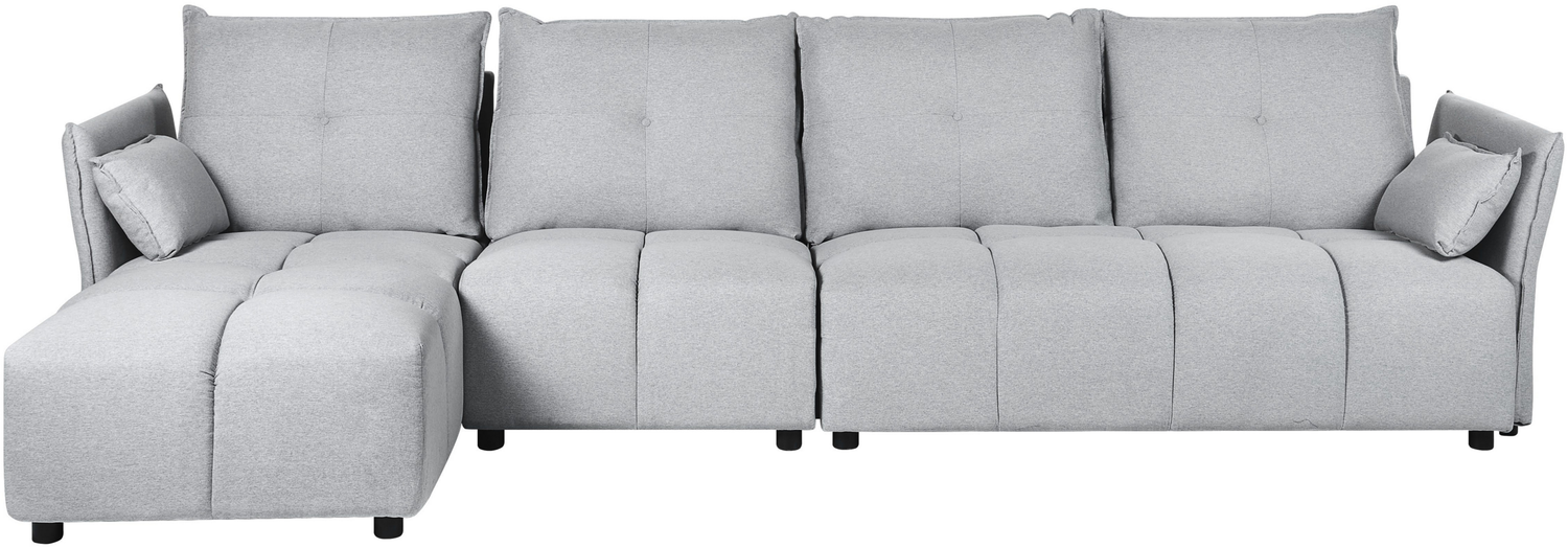 Ecksofa TOMRA Stoff Hellgrau Rechtsseitig Bild 1