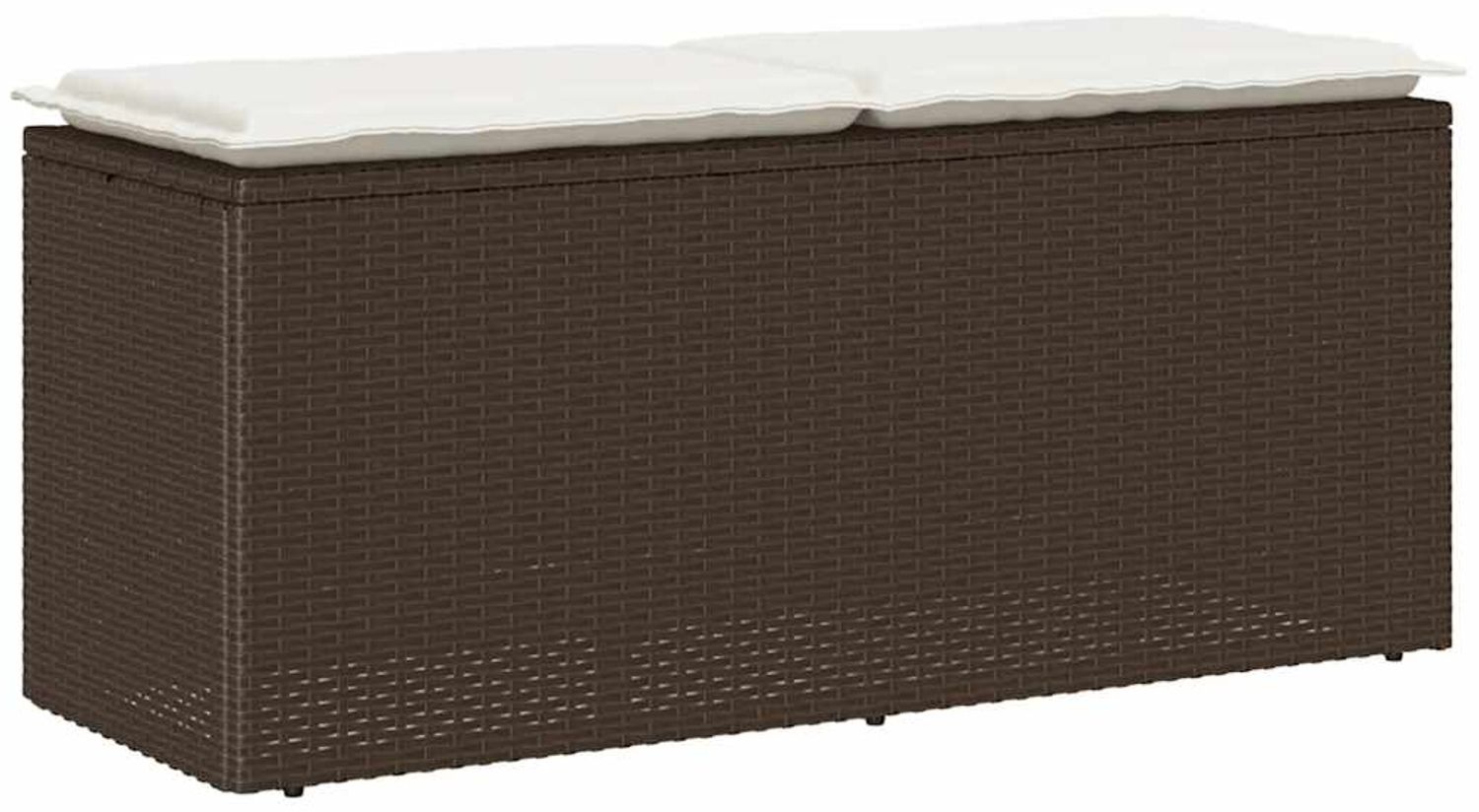 vidaXL Gartenbank mit Kissen Braun 110x40x44 cm Poly Rattan 4104146 Bild 1