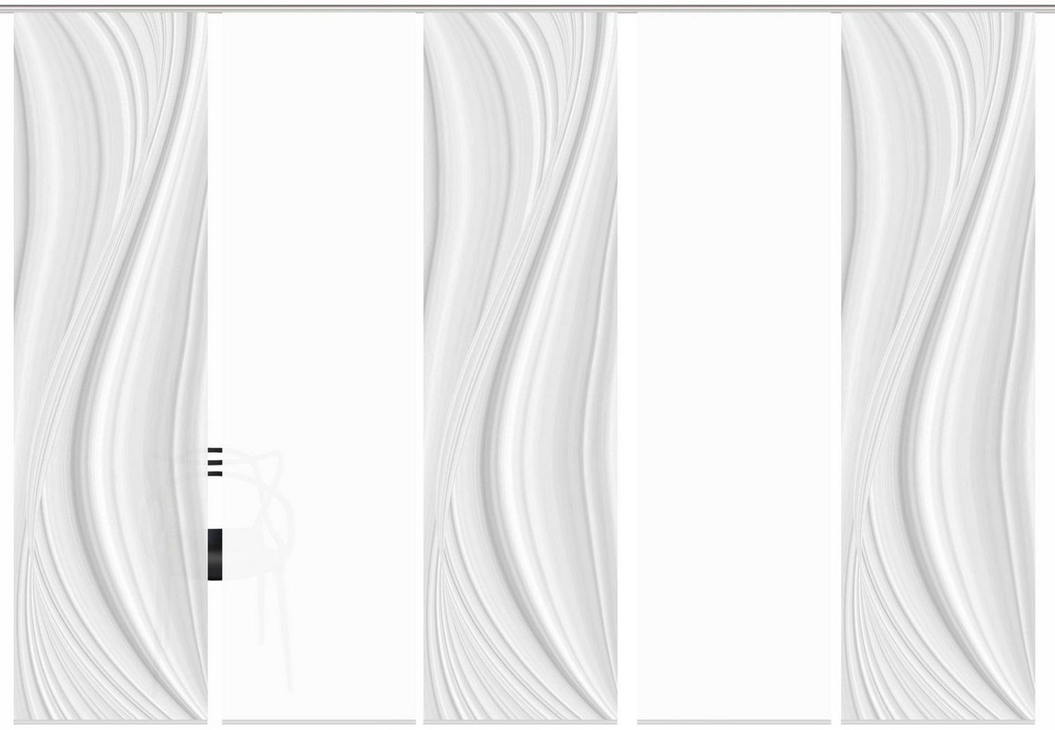 HOME WOHNIDEEN Schiebegardine LAURINA 5er SET (5 St), Paneelwagen, blickdicht, Schiebevorhang Digidruck 5er Set LAURINA Bild 1
