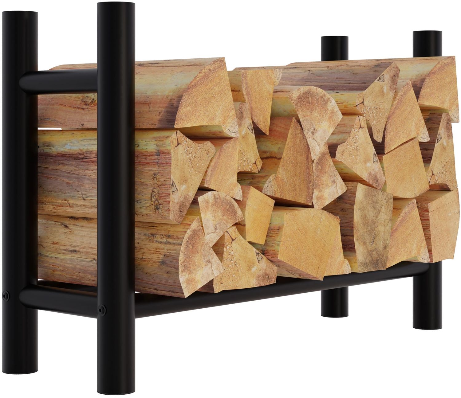 CLP Kaminholzständer Medya schwarz,30x80x60 cm rund Bild 1