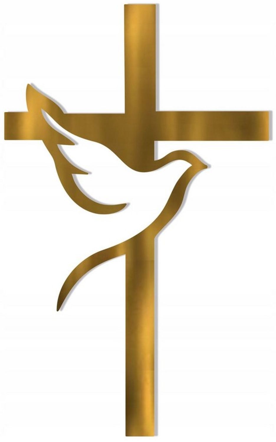 Festivalartikel, Topper Topper für Kuchen Kreuz mit Taube Golden Spiegel Plexiglas Torten, Plexiglas Bild 1