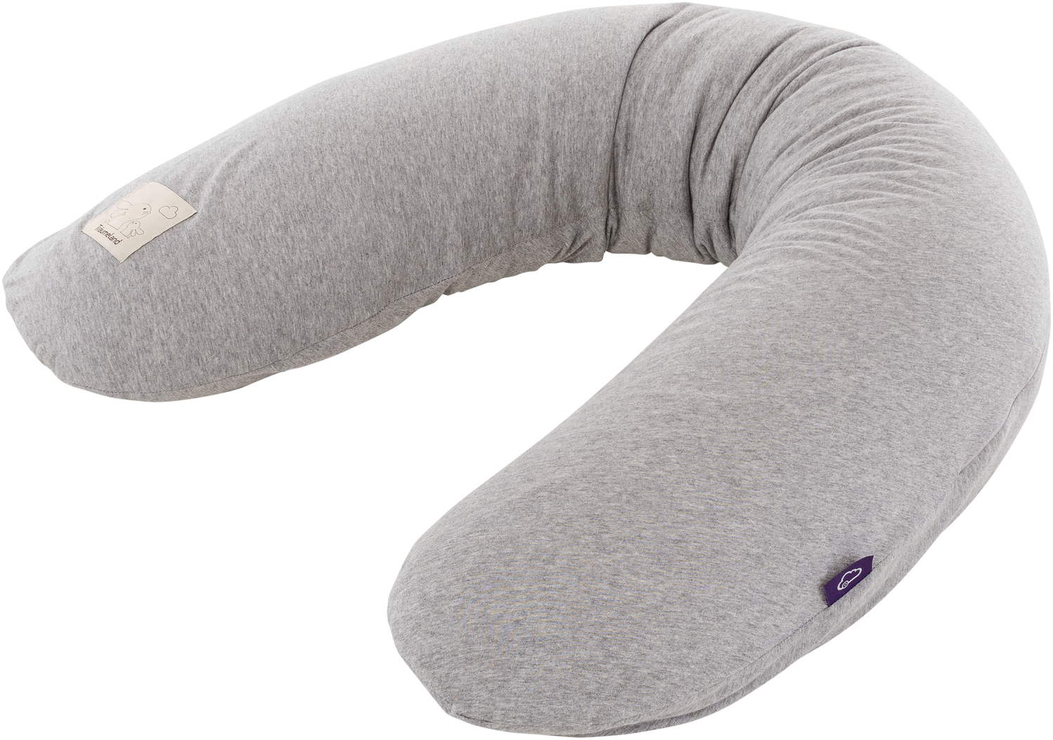 Träumeland Bezug für Sillkissen, 180 cm, atmungsaktiv & waschbar, 100 % Baumwoll-Jersey, Grau Bild 1