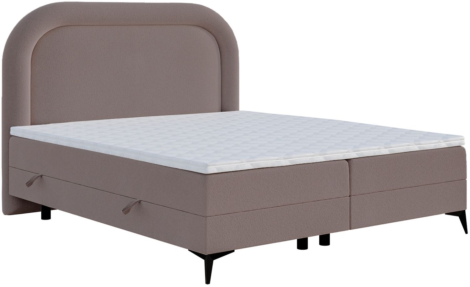 Selsey 'Loreo' Boxspringbett mit Bettkasten, Chenille-Bezug, hellbraun, 140x200 cm Bild 1