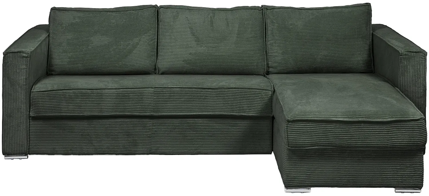 Vente-unique - LORETO Sofa SamtStoff Grün - B 223 cm152 cm x H 90 cm x L 278 cm Bild 1