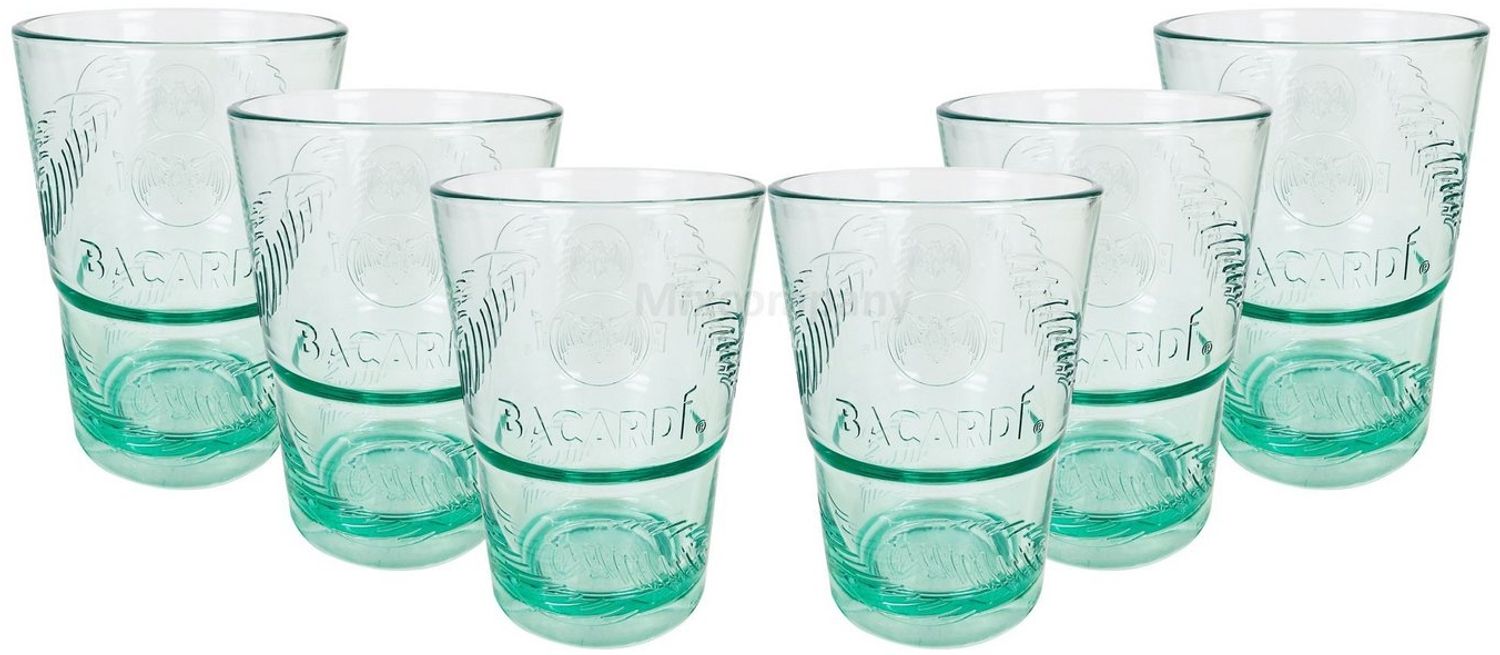Acar Longdrinkglas Bacardi Rum KUNSTSTOFF Glas - Gläser Set - 6x Kunststoff Gläser Moj Bild 1