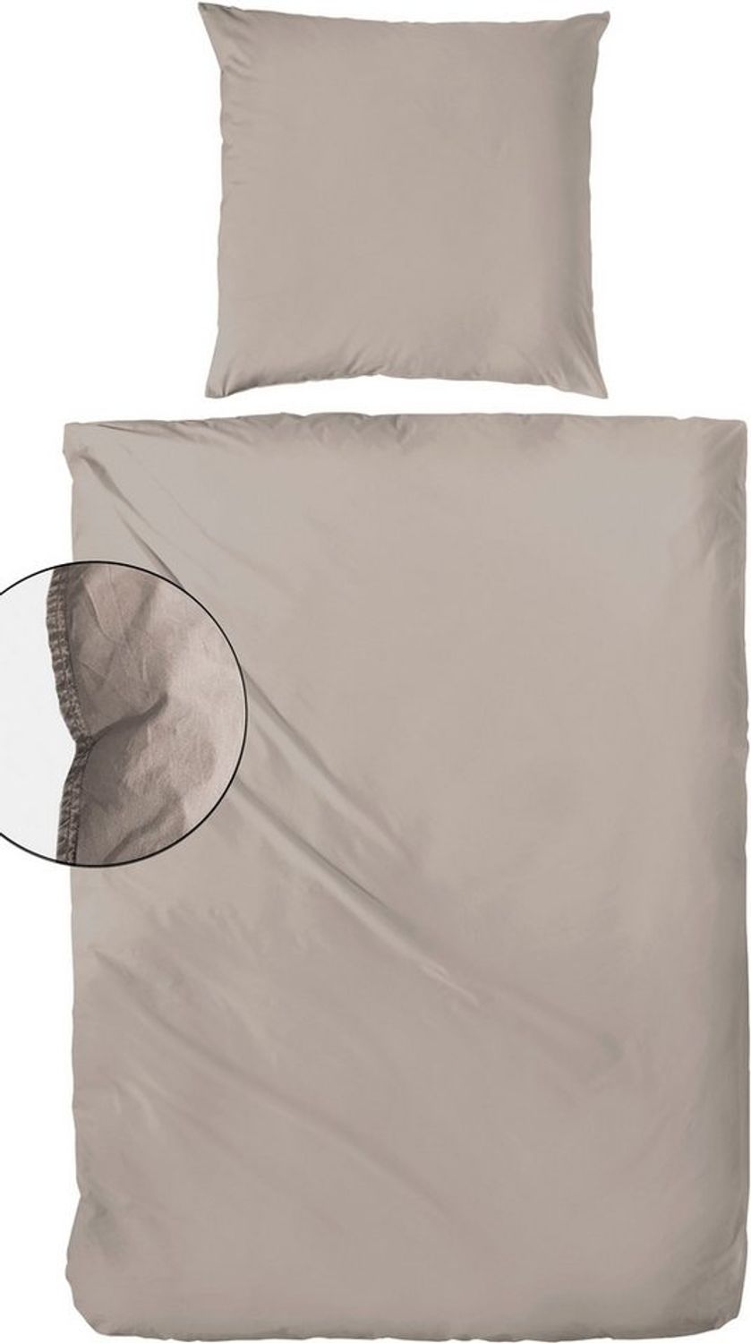 Primera Flanell Bettwäsche 155x220 stonewashed leinen uni sand 173100-719 Bild 1