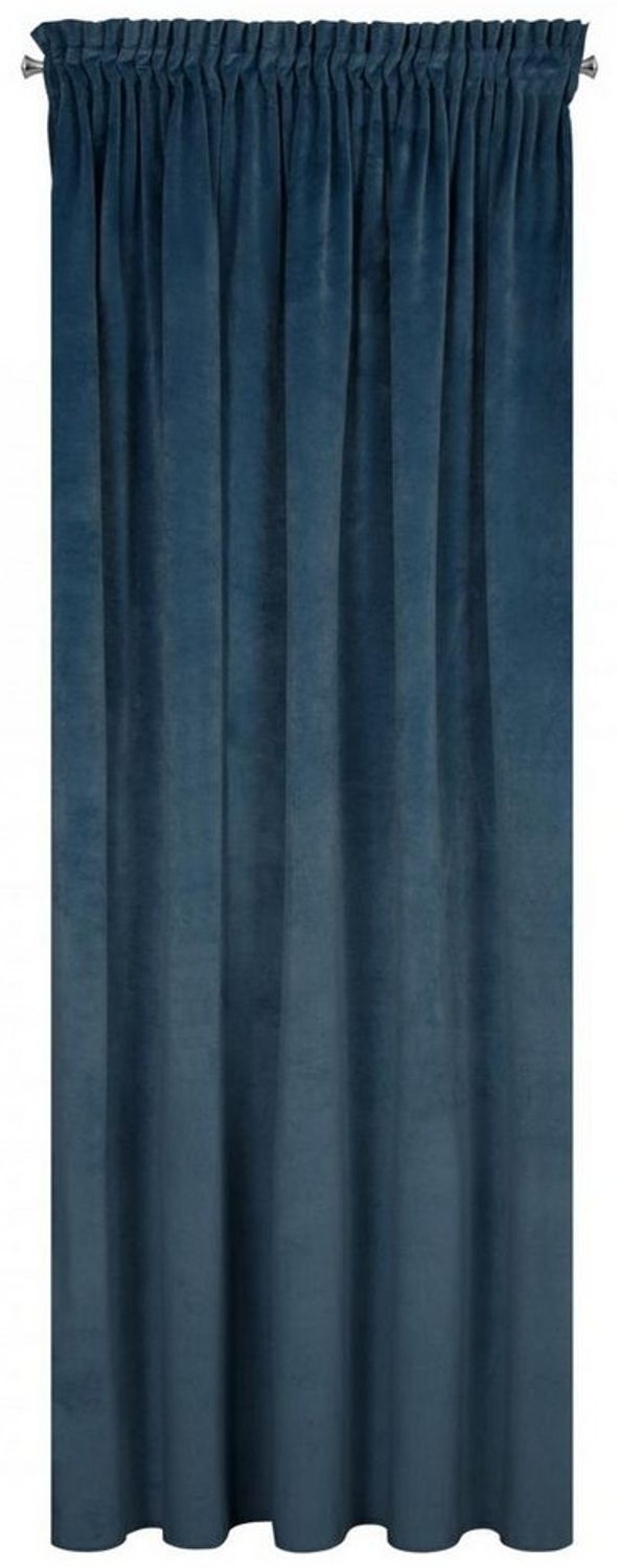Eurofirany 'VILLA' Vorhang, Samtvorhänge, Velours Blickdicht, Marineblau, KRÄUSELBAND, H270 x B140 cm (1er Pack) Bild 1