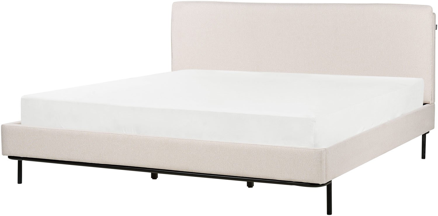 Bett mit Lattenrost CORIO 180 x 200 cm Stoff Creme Bild 1
