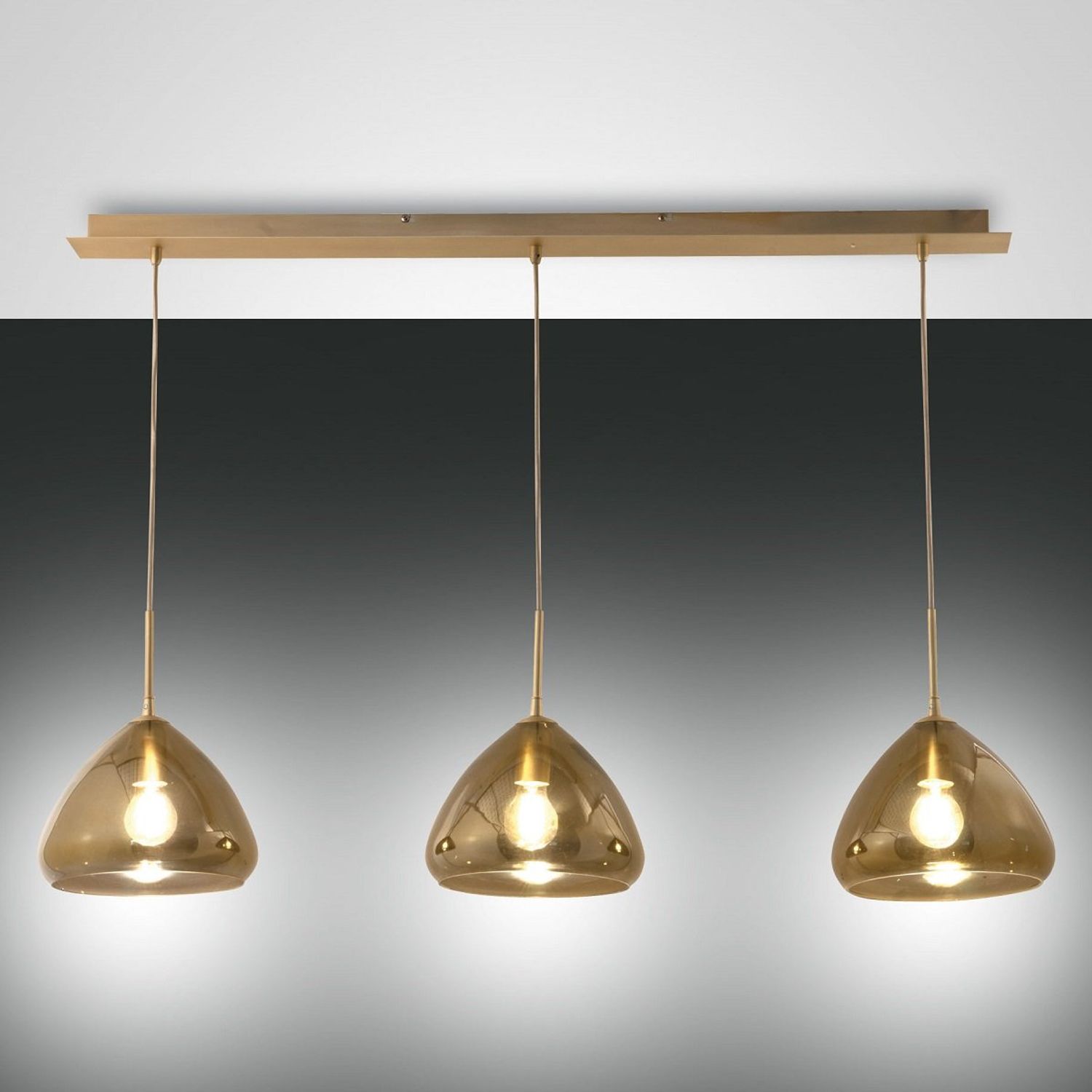 Fabas Luce 3667-48-118 Pendelleuchte Glow 3-flammig amber messing E27 Bild 1
