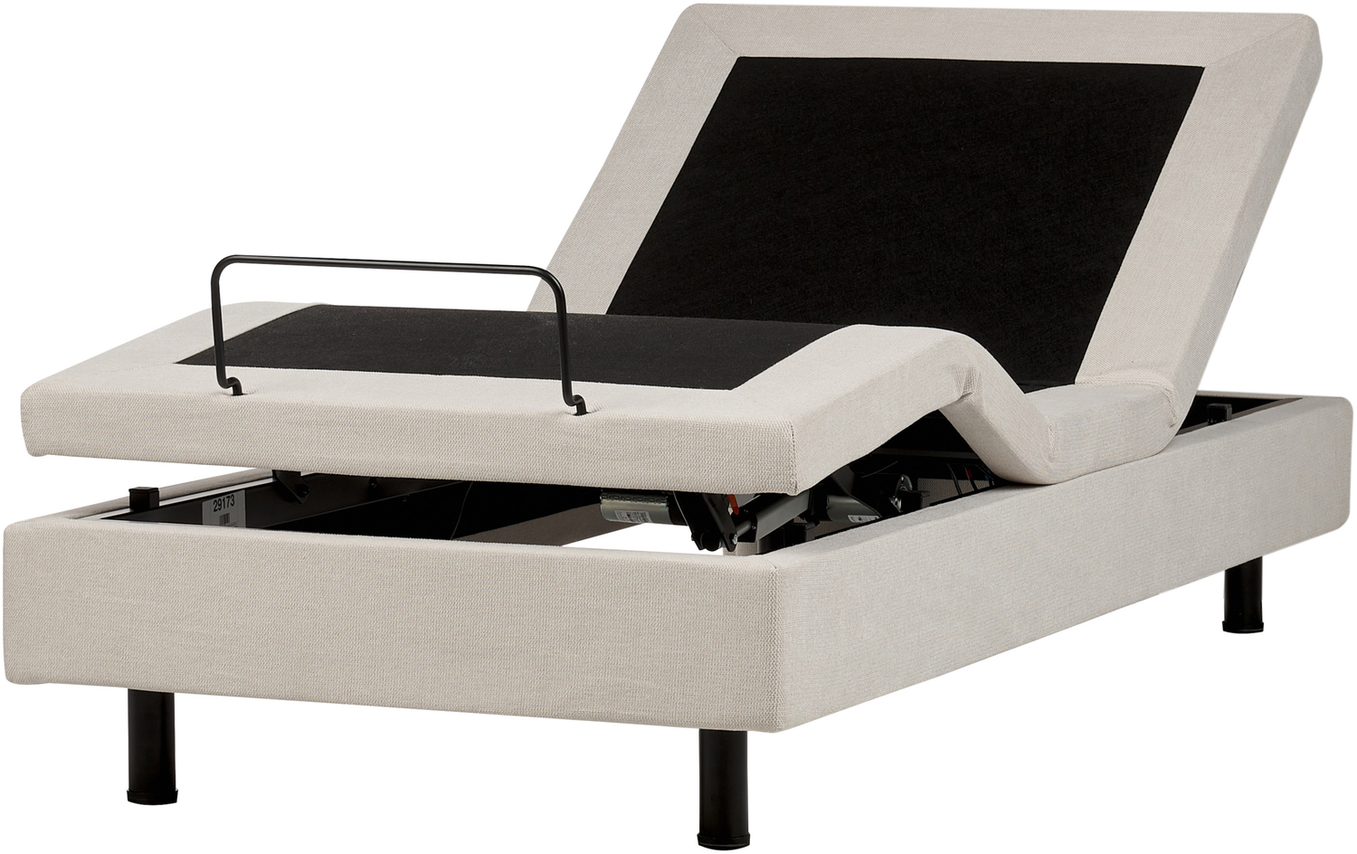 Verstellbares Bett ohne Kopfteil DUKE II 90 x 200 cm Stoff Helles Beige Bild 1