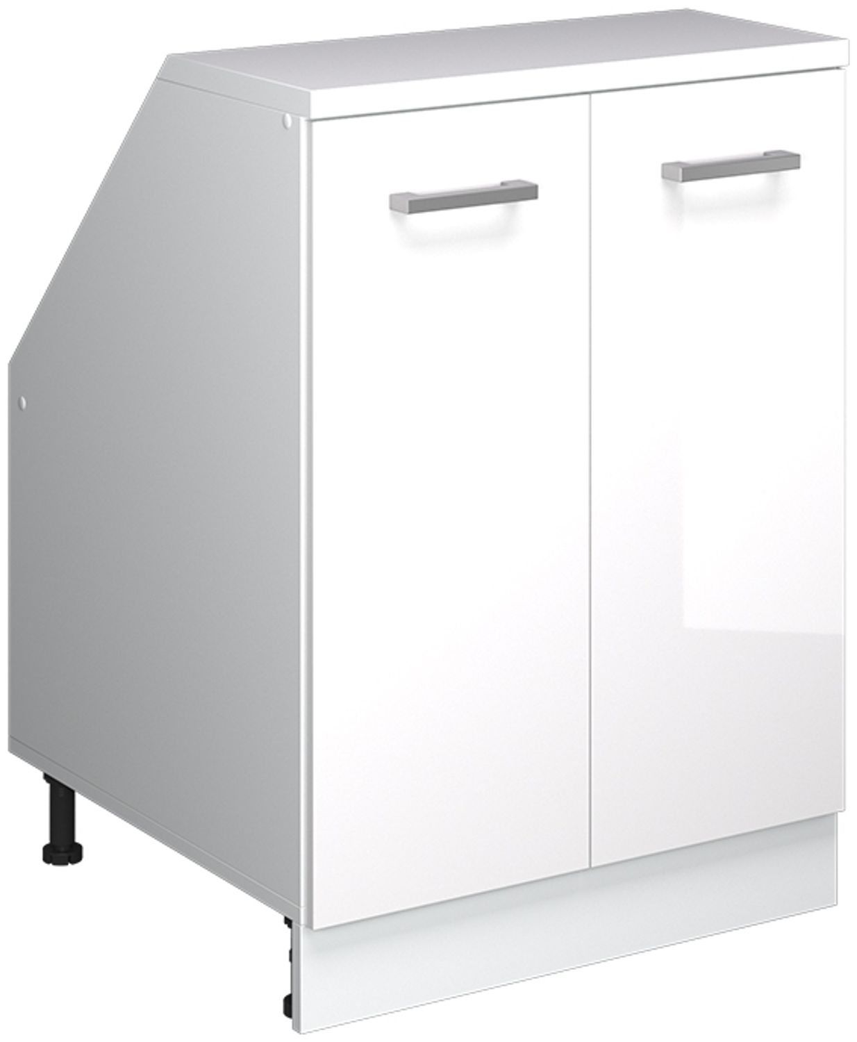 Dachschrägenschrank Rion Weiß Hochglanz 60x81.6 cm mit 2 Türen, Schrankkorpus 60 cm Tiefe Vicco Bild 1