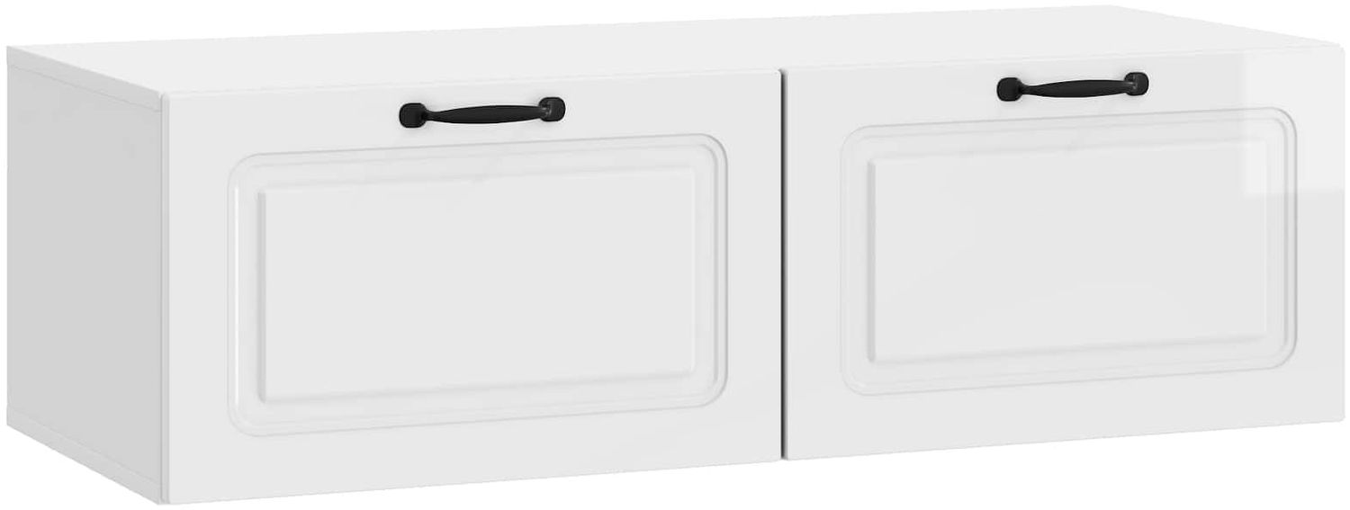 vidaXL Wandmontierter TV-Schrank Hochglanz Weiß 98 x 41 x 30 cm 899379 Bild 1