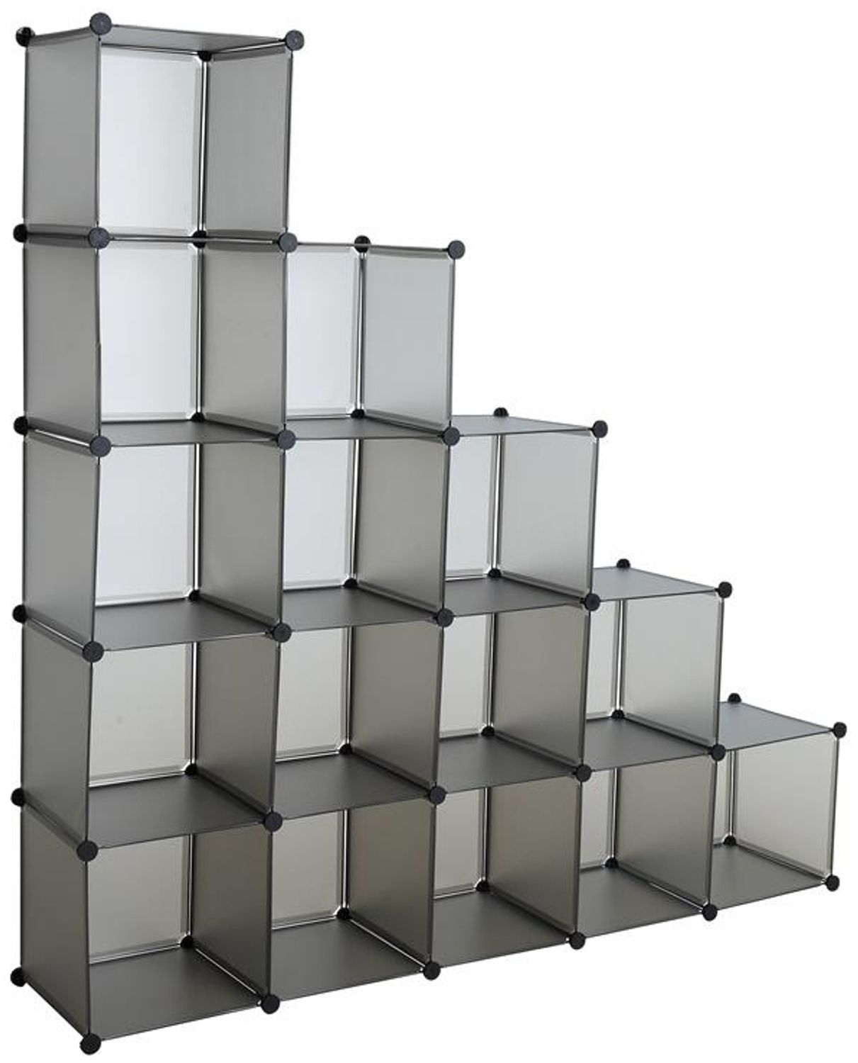 Regalsystem Würfelregal Steckregal 15 Fächer Stufenregal DIY Regal Kunststoff Bild 1