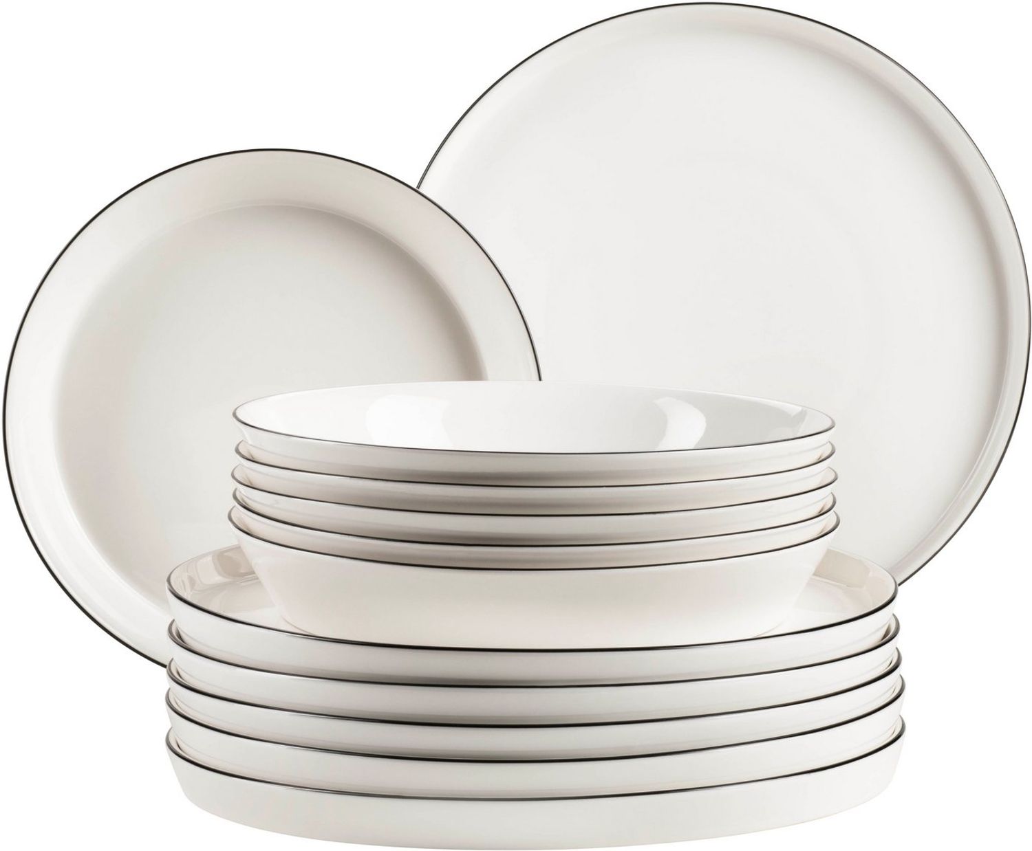 MÄSER Tafelservice SITA, aus Porzellan (12-tlg), 6 Personen, Porzellan, Teller Set, Geschirr-Set, Service Bild 1