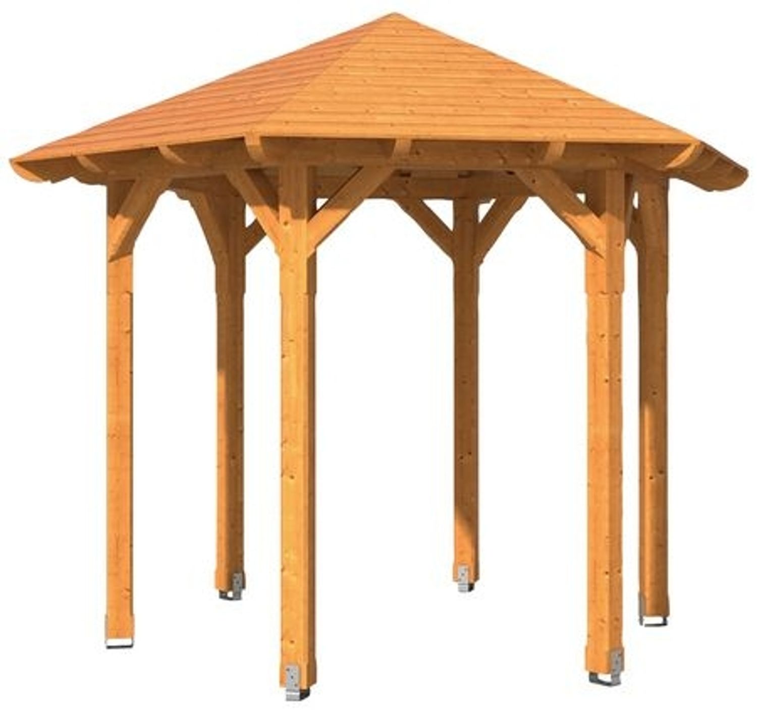 SKANHOLZ Pavillon, Zeltdach, sechseckig, BxT: 360x312 cm natur Gartenpavillon 4018211371105 Bild 1