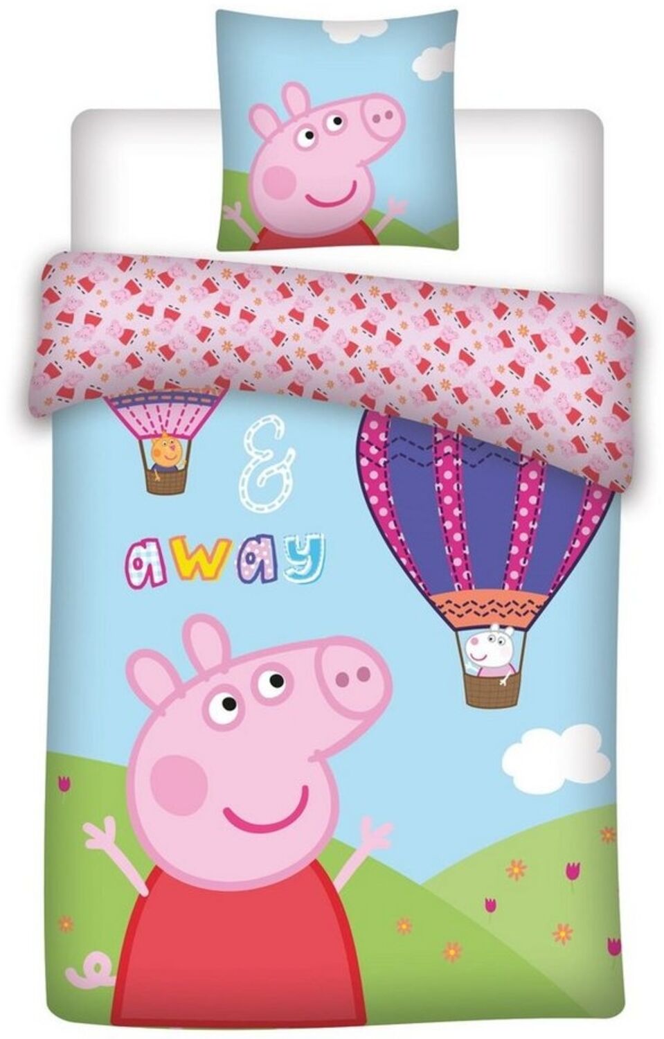 Bettwäsche-Set Peppa Pig Wutz Baby Ballon 100x135 cm Bild 1