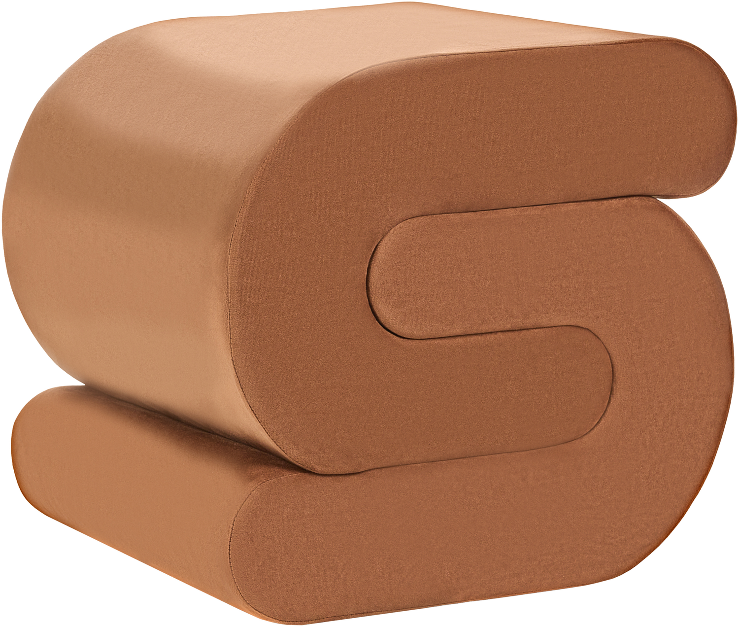 Pouf ARCADIA Samtstoff Goldbraun Bild 1