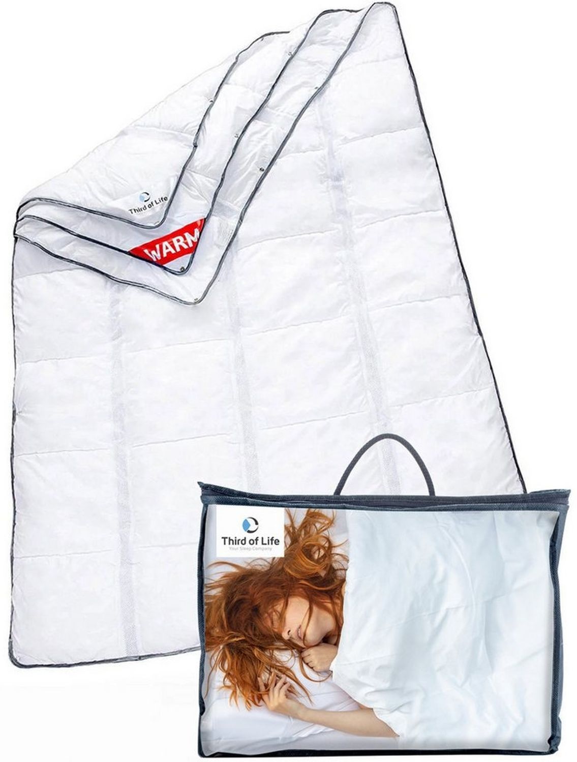 AERO ActiveClima Bettdecke mit innovativer Climabalance®-Technologie, 4 Jahreszeiten Bettdecke mit drei Lagen, weiß, 135 x 200 cm Bild 1