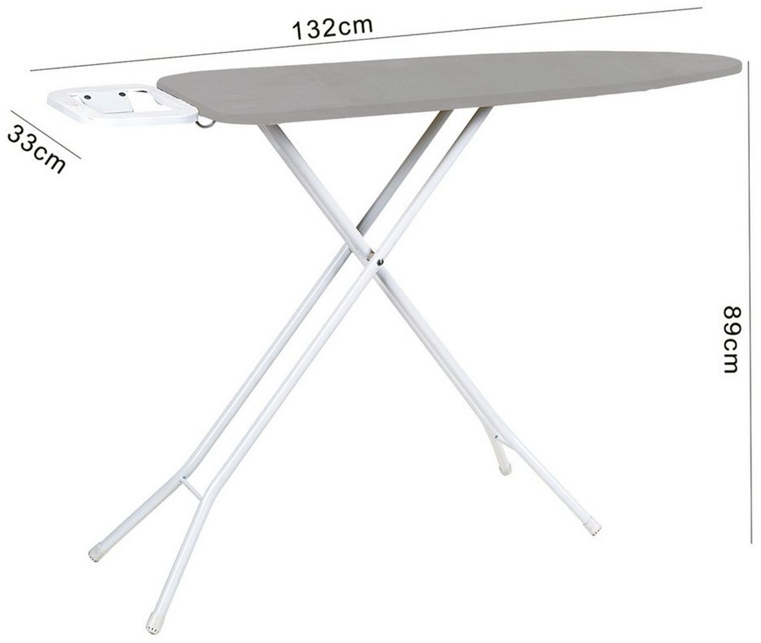 HTI-Living Bügelbrett Bügelbrett Grau Ilona, Bügelfläche 110x33 cm, Bügeltisch mit Bügeleisenablage Bild 1