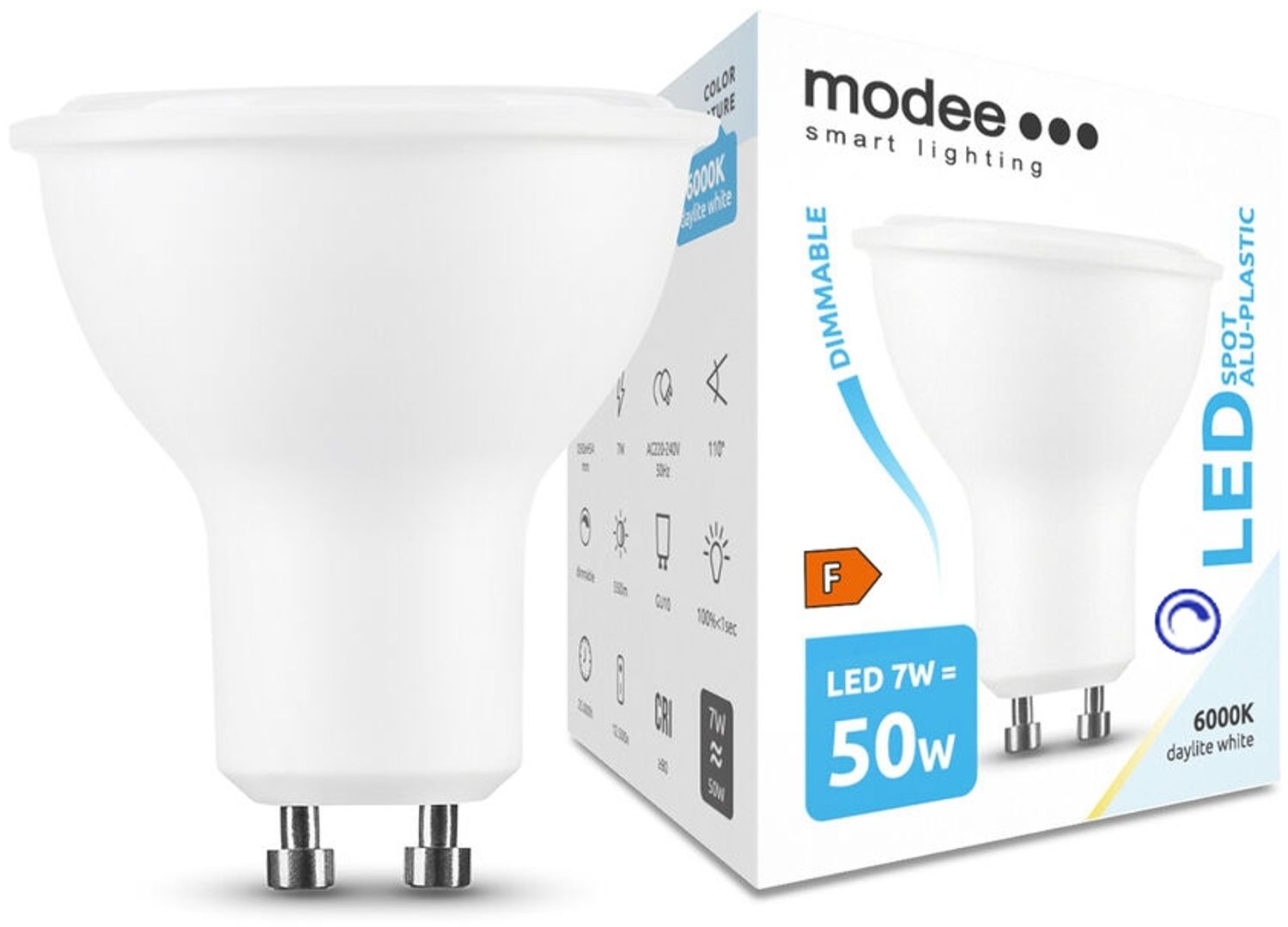 7W Dimmbare LED GU10 Leuchtmittel Leuchte LED Spot Einbauleuchte 110° 550 Lumen Dimmbar Kaltweiß 5 stück Bild 1