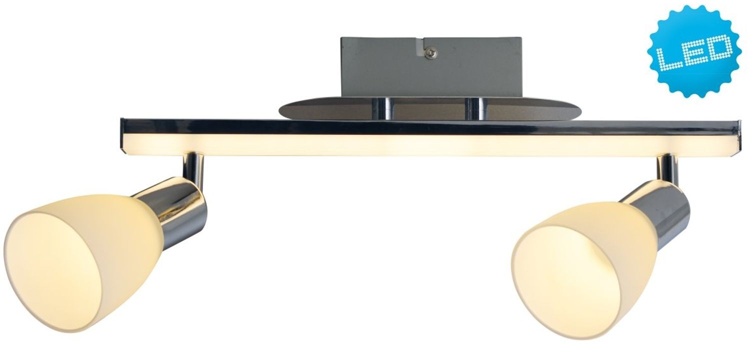 LED Deckenleuchte chrom, satiniert, opal Näve Ibiza 3 flg. Bild 1