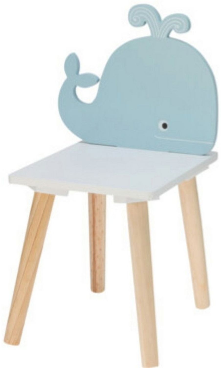 Koopman Kinderstuhl Kinderhocker MDF 52x30x24 cm Fisch / Elefant / Wal / Bär zur Auswahl (Stück, 1 St), Wal, MDF, Stuhl, demontiert Bild 1