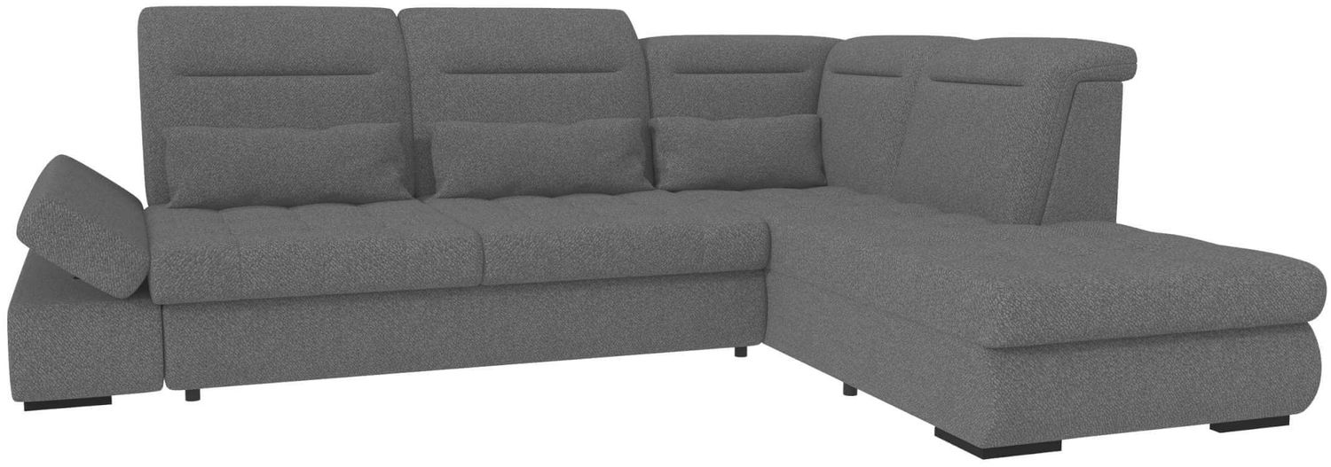 Couch Ares L Form in Stoff - Strukturstoff - anthrazit - Rechts Bild 1