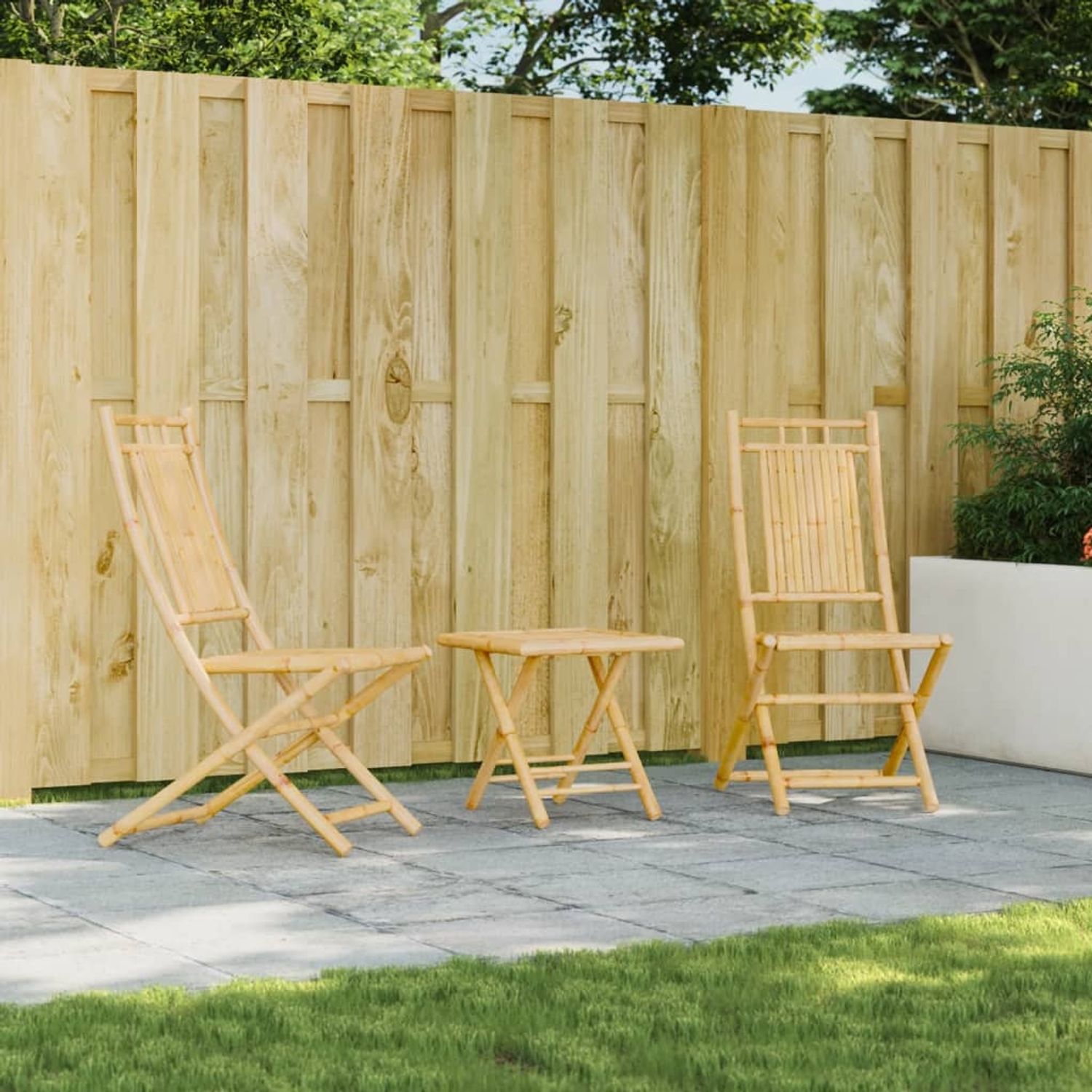 vidaXL Gartenstühle 2 Stk. Klappbar 46x66x99 cm Bambus 368037 Bild 1