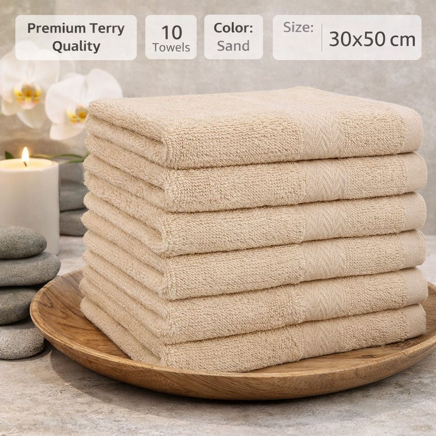 Betz Gästehandtücher 10 tlg. Gästehandtücher-Set PREMIUM 100 % Baumwolle 30x50cm, 100% Baumwolle (10-St) Bild 1
