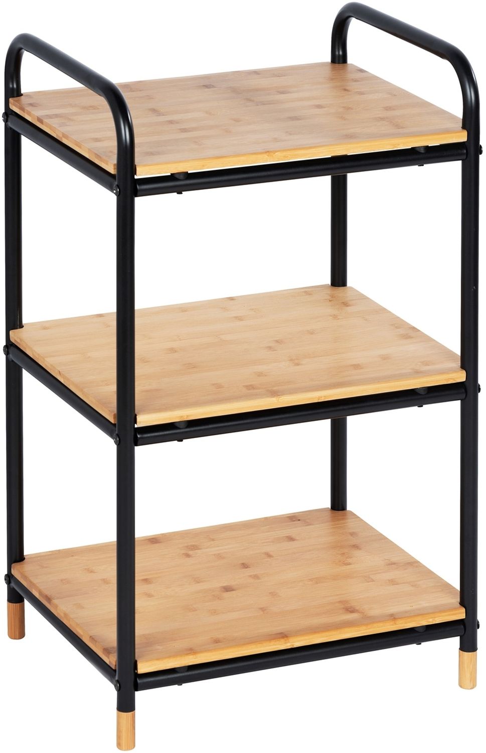 WENKO LOFT Badregal, Braun/Schwarz, mit 3 Etagen, Bambus Bild 1
