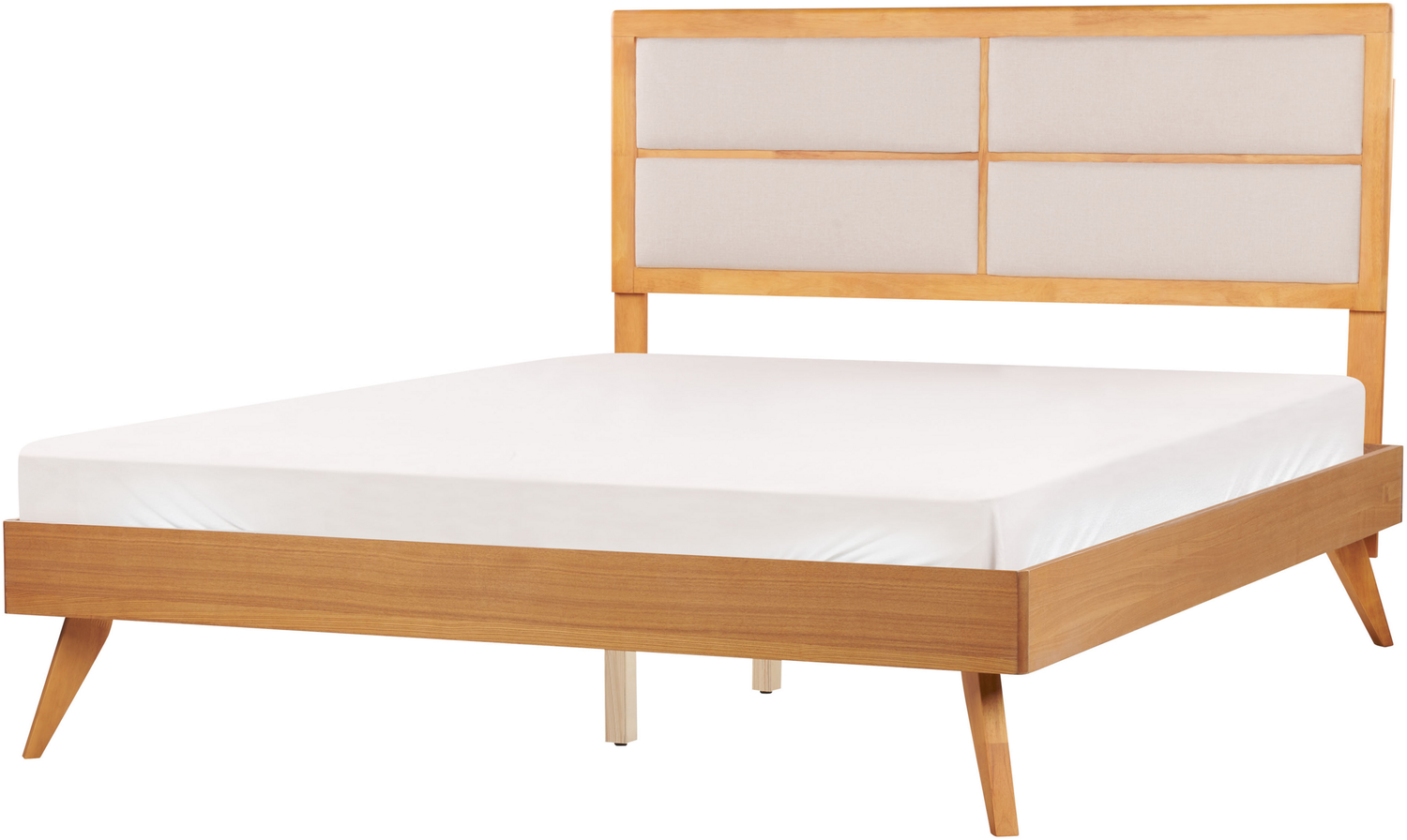 Bett mit Lattenrost POISSY 160 x 200 cm Holz Heller Holzfarbton Bild 1