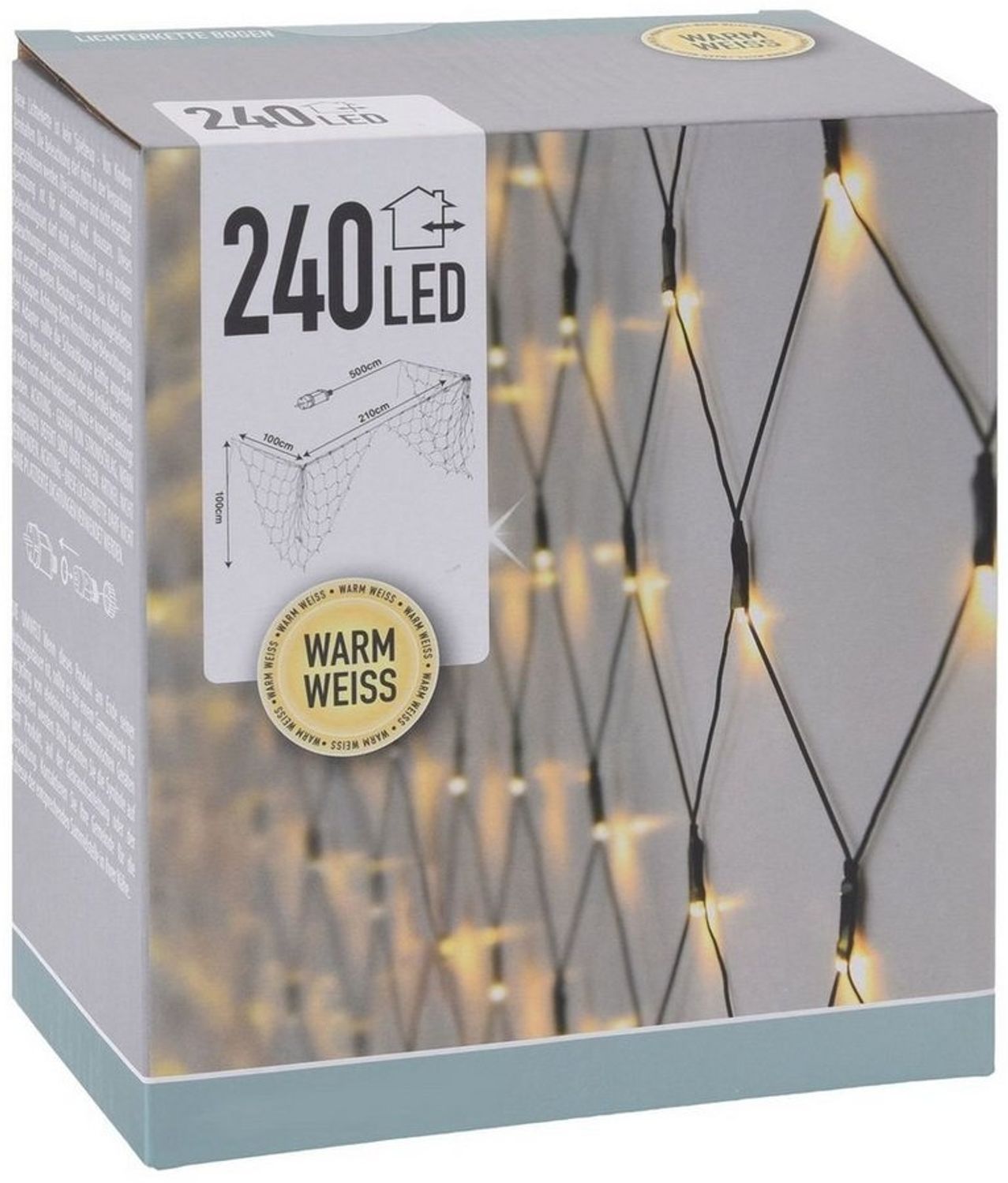 Koopman Lichterkette Balkonbeleuchtung 410x100 cm 240 LEDs grün Lichternetz Lichterkette Bild 1