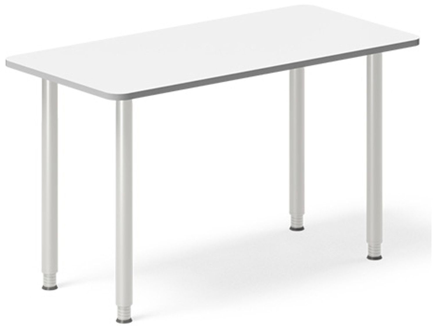 Schreibtisch DNA Weiß 1400x600 mm I-Beine/Alugrau Bild 1