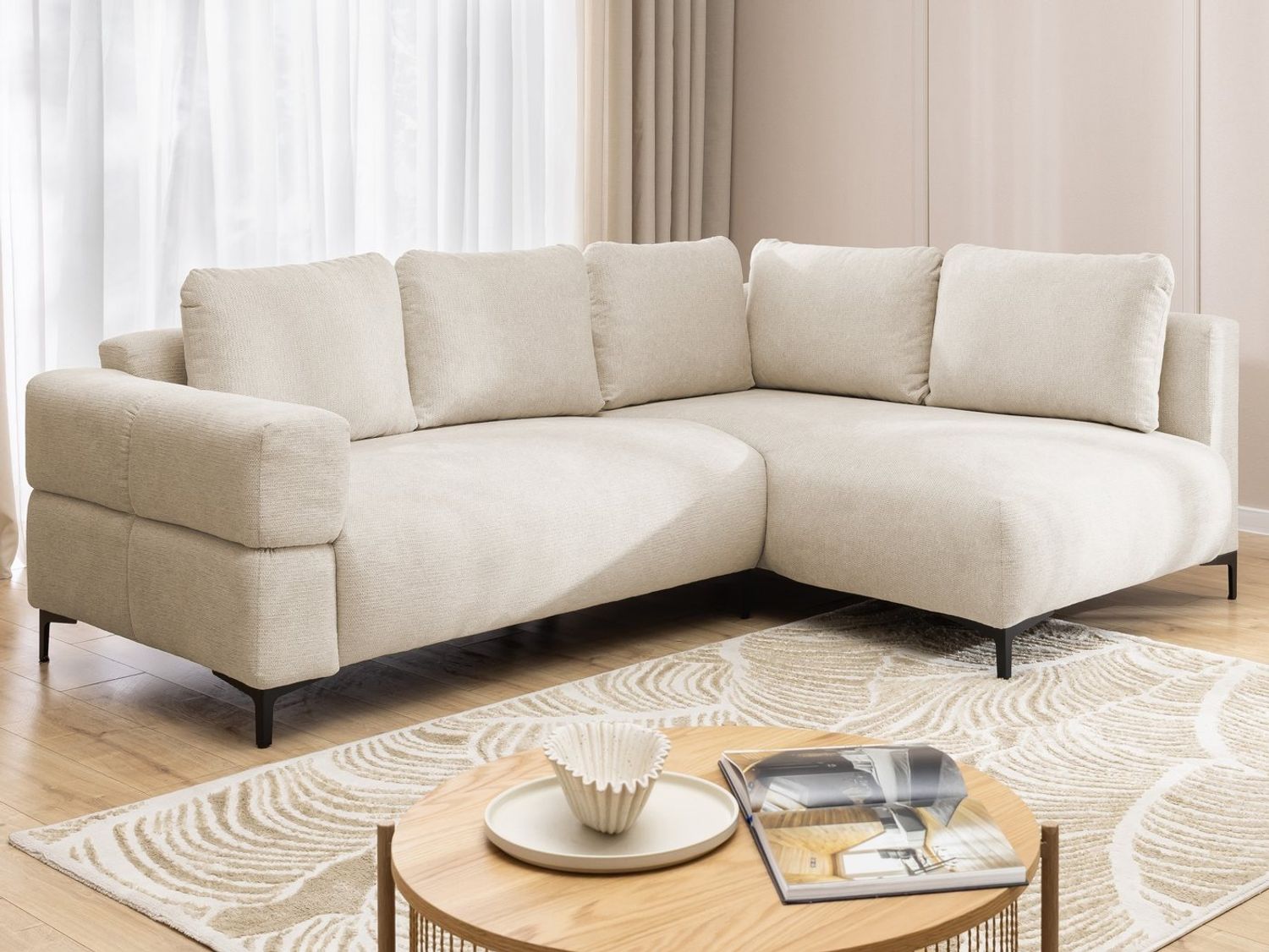 S-Style Möbel Ecksofa Cardea in Bubble-Optik aus weichem Strukturstoff mit hohem Sitzkomfort, mit Wellenfederung Bild 1