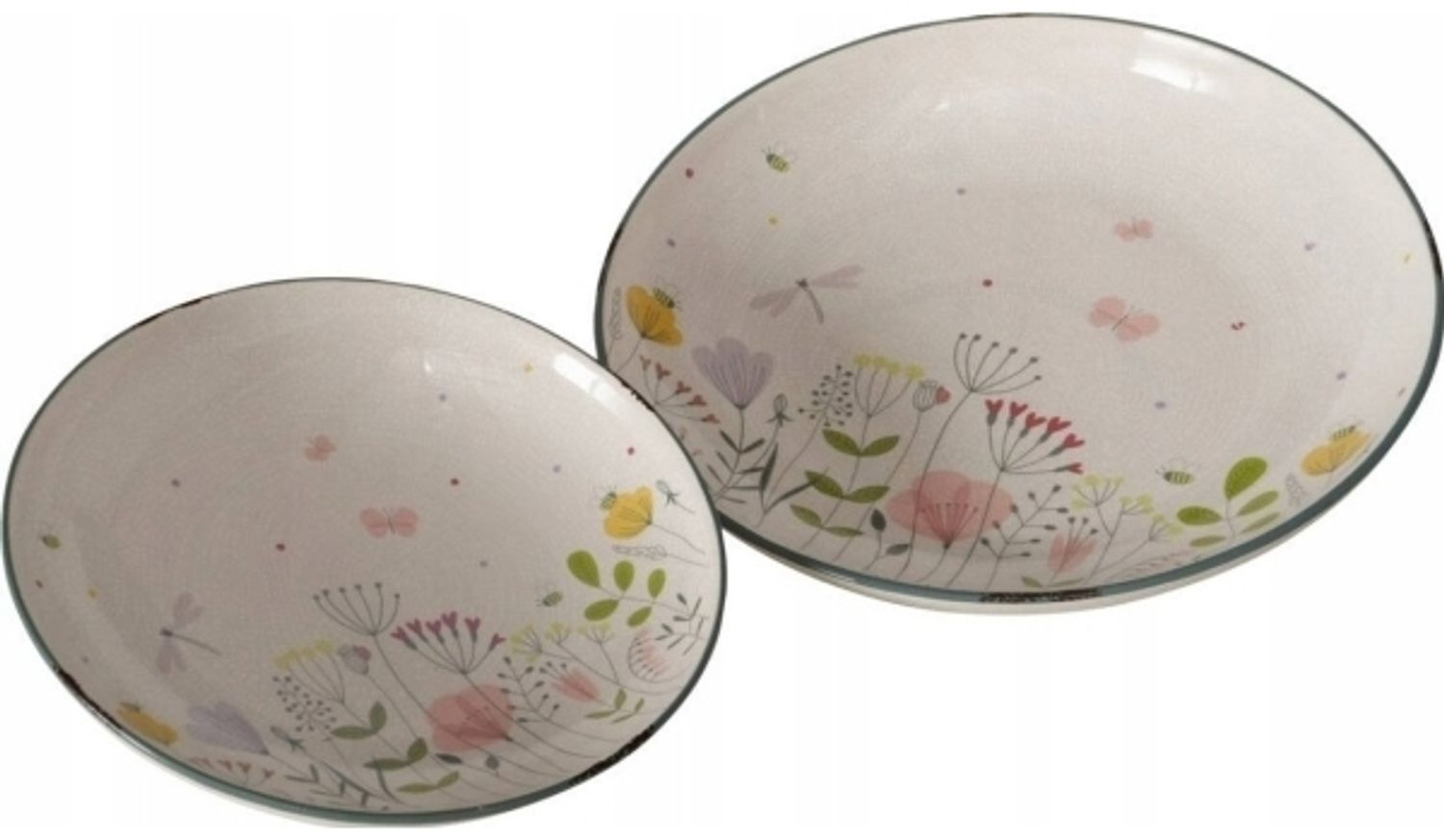Boltze Teller Blumenwiese FLORINA Keramik 2 Stk Bild 1
