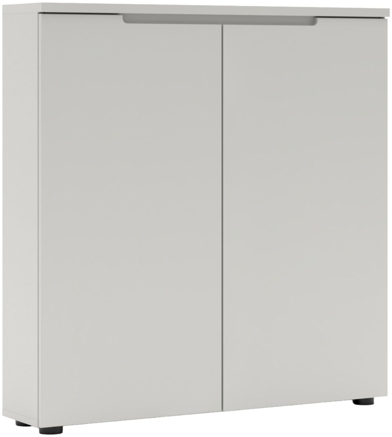 XORA 'BRESTA' Schuhkommode niedrig, MDF Lichtgrau, 97 x 100 x 22 cm, mit Softclose und 4 Fachböden Bild 1