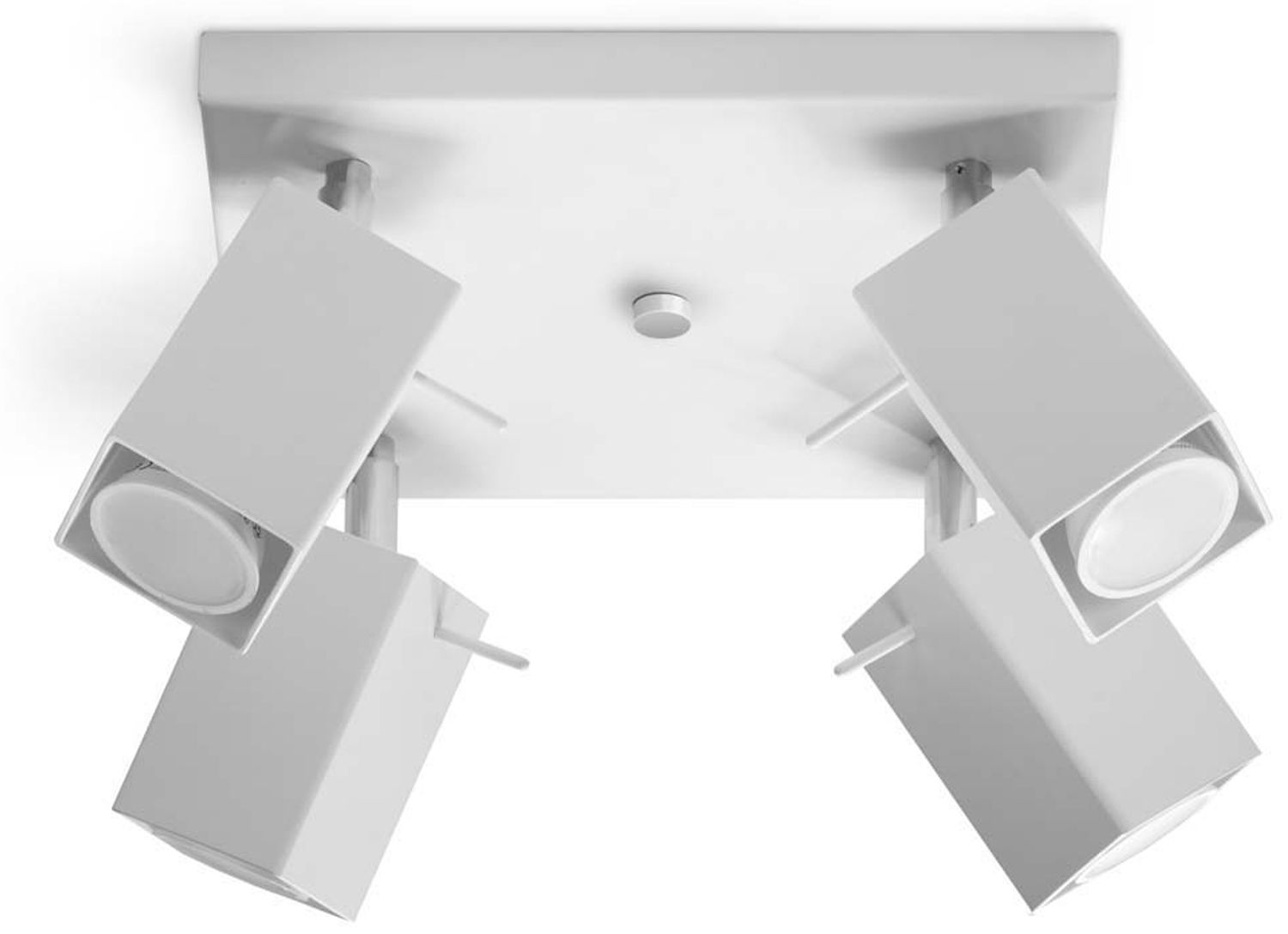 Deckenleuchte, Weiß, Stahl, bewegliche Spots, L 25 cm Bild 1