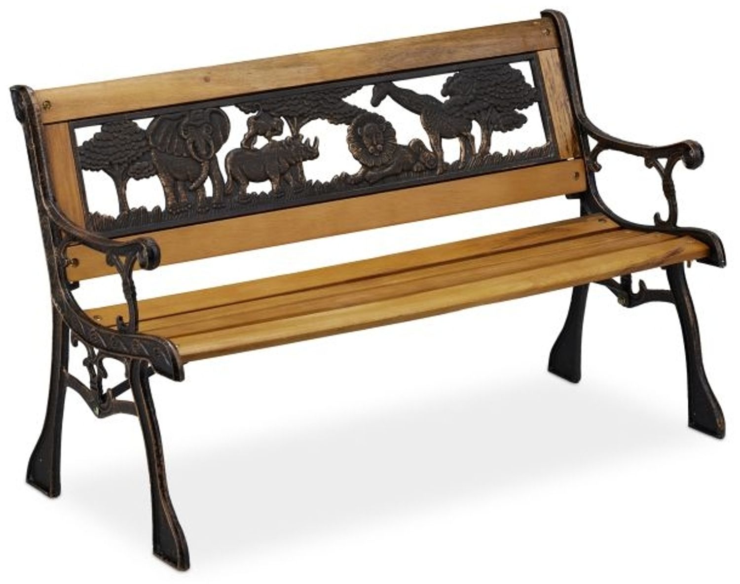 Relaxdays Kinder Gartenbank mit Tier-Motiv Bild 1