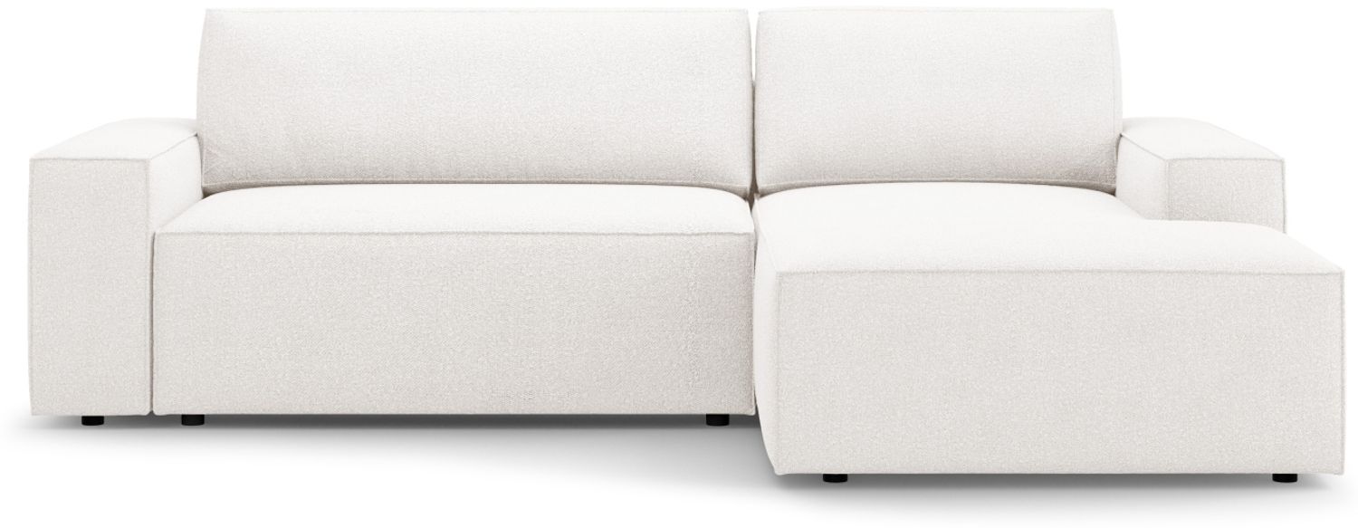 Micadoni Schlaf-Ecksofa Jodie 3-Sitzer Rechts Boucle Weiß Bild 1