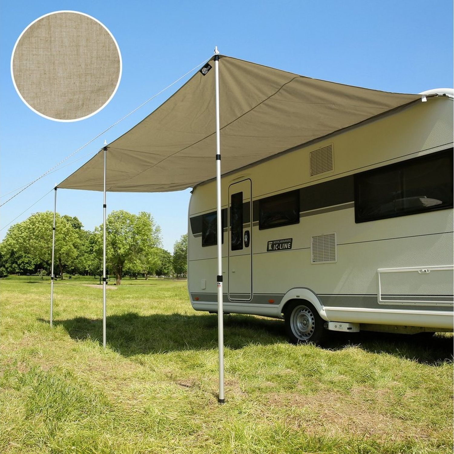 yourGEAR Sonnensegel your GEAR Caravan Tarp TC 400 x 240 - Wohnwagen Baumwoll-Sonnensegel Bild 1