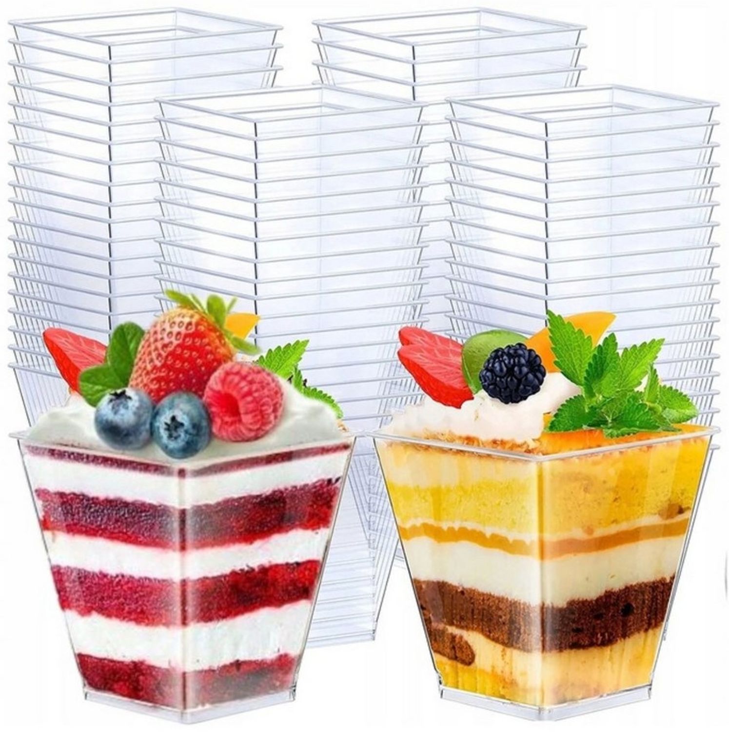 Festivalartikel Becher Elegante Dessertbecher, 120ml, 50 Stück – ideal Desserts. Bild 1