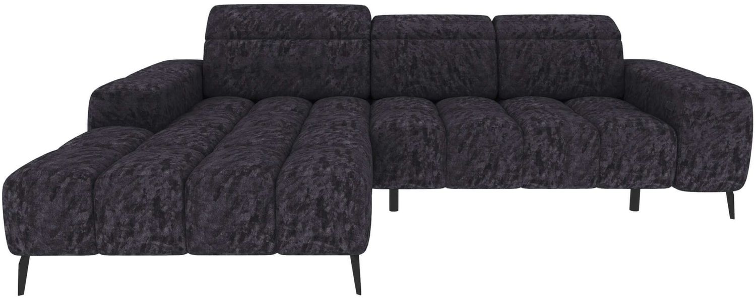 Couch Kairo L Form in Stoff - Chenille - schwarz - Links Bild 1