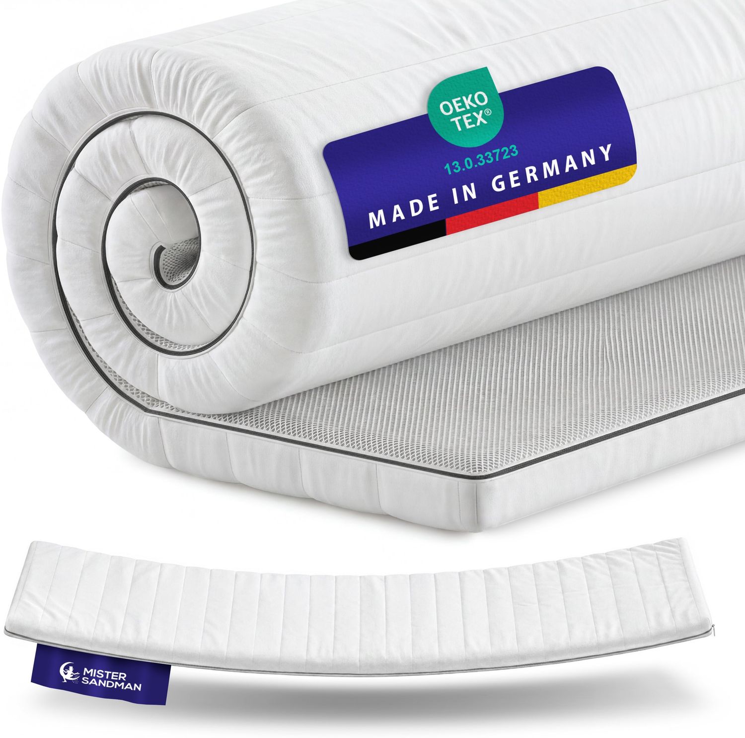 Mister Sandman Ergonomic Komfortschaum Topper 5cm, H2-mittlere Härte, Weiß, 100x190 cm Bild 1
