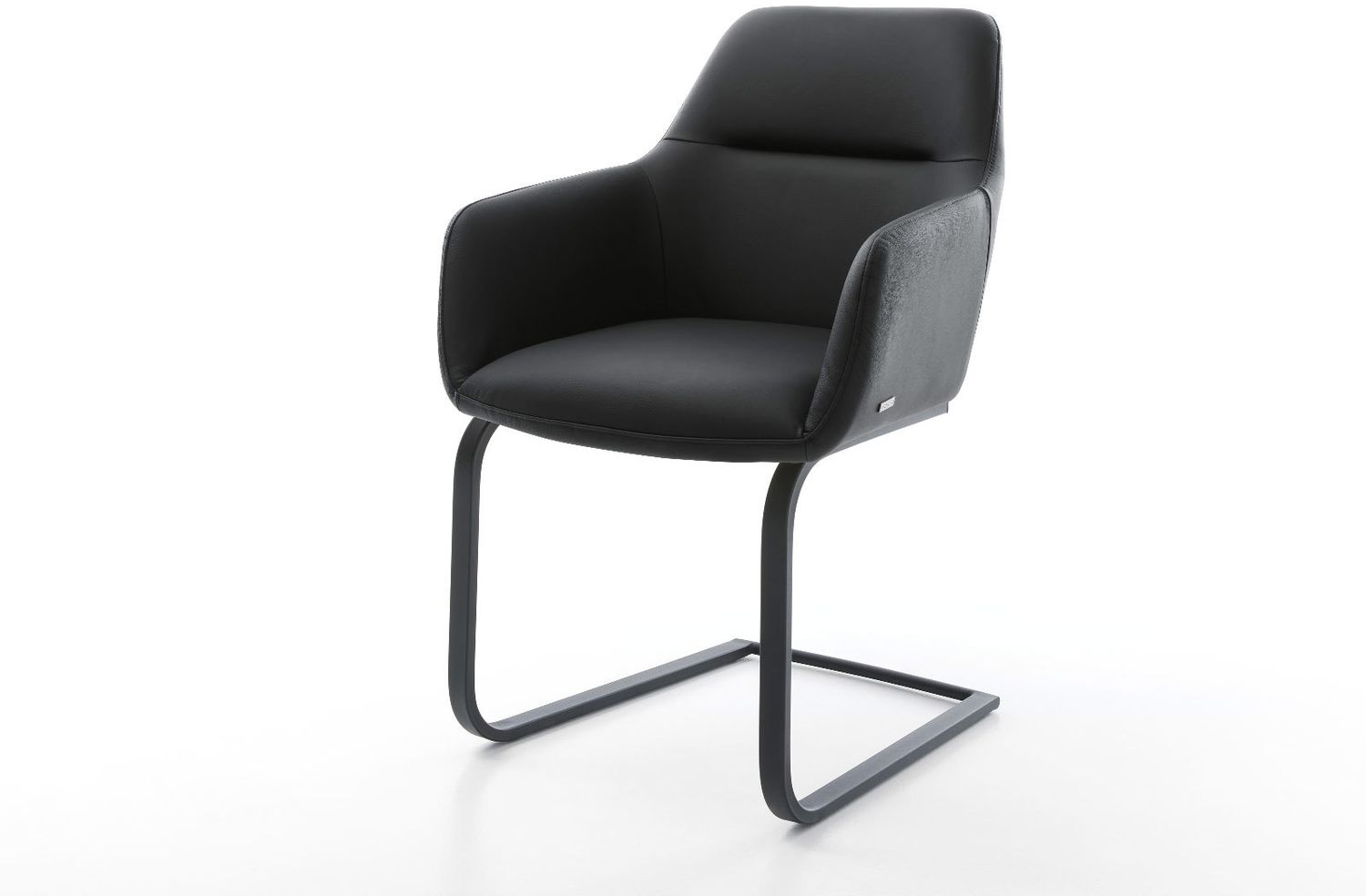 Freischwinger Pejo-Flex Echt-Leder Schwarz Freischwinger flach Schwarz Taschenfederkern Bild 1