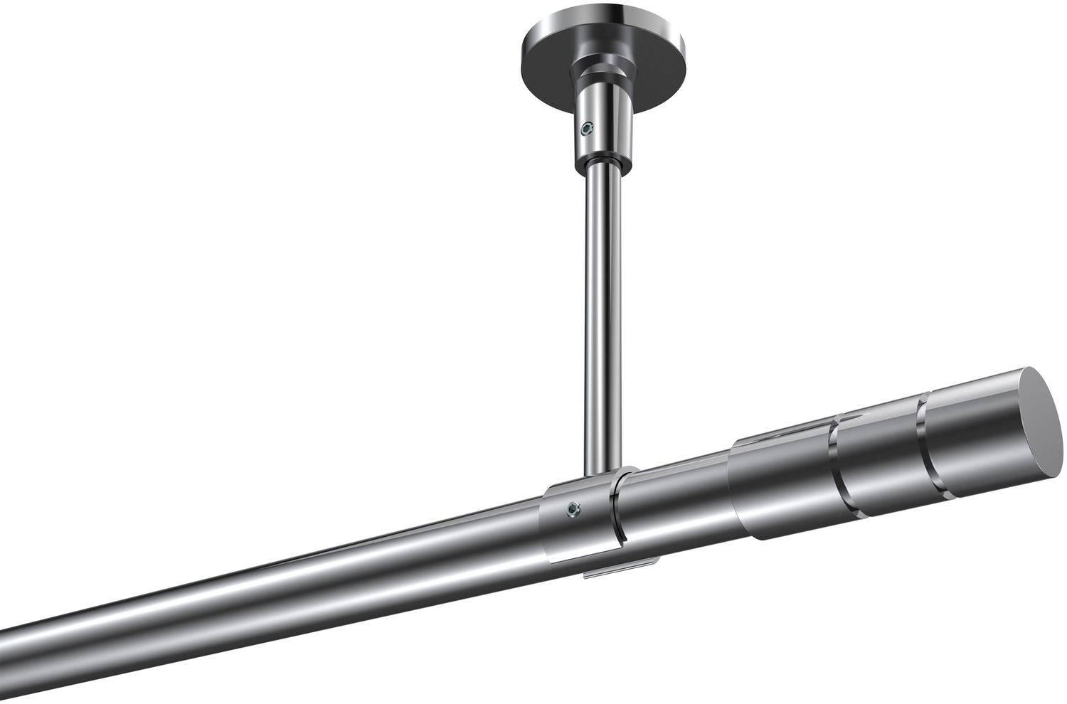 Gardinenstangen-Set Sonette Elanto 120 cm, 1-läufig, 20 mm Ø Chrom Bild 1