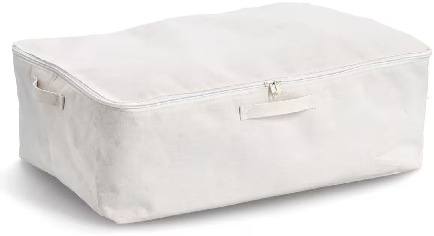 ZELLER 14547 Aufbewahrungsbox mit Reißverschluss, Polyester/Baumwolle, CREME ca. 60 x 39 x 18 cm Bild 1